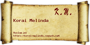 Korai Melinda névjegykártya